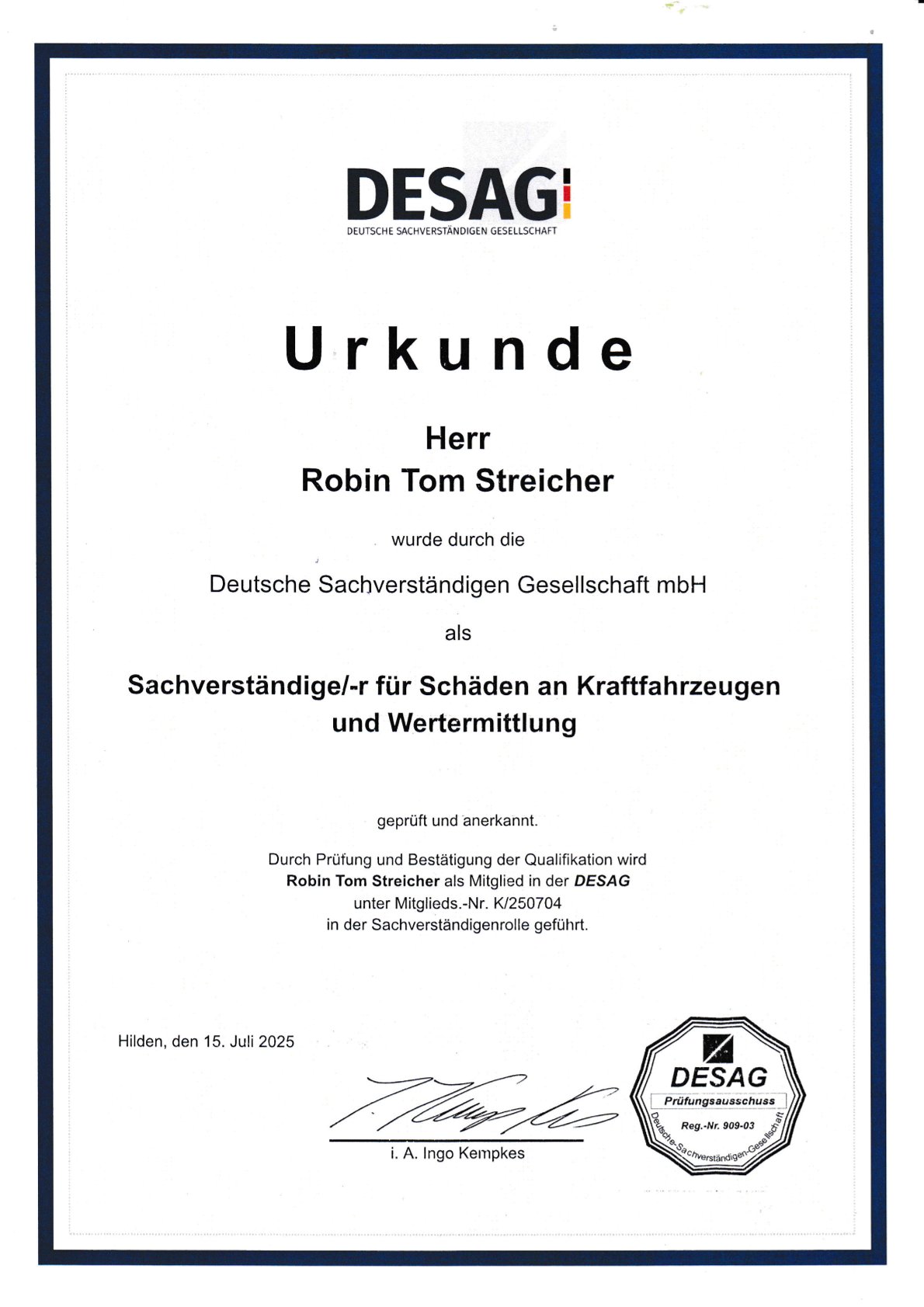 DESAG geprüft und anerkannt